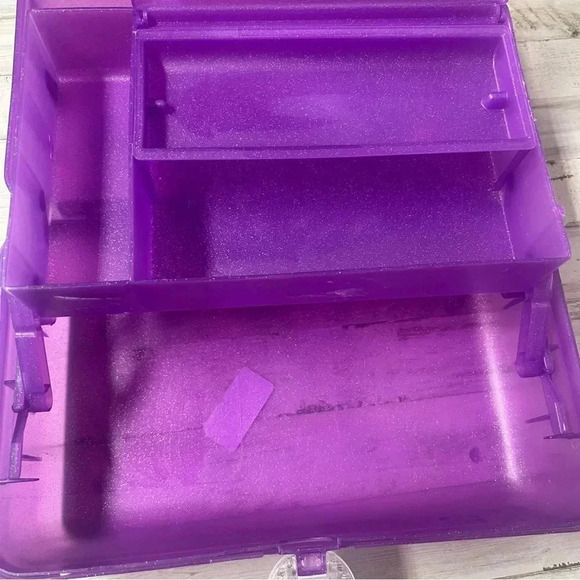 Caboodles Cosmetic Makeup Case Organizer Tray with Mirror Purple Sparkle USA - Picture 6 of 9